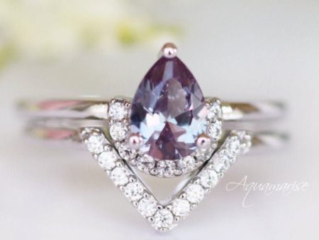 Aria Alexandrite Ring Set- Sterling Silver Sale