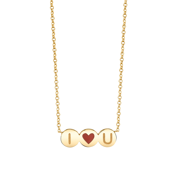 Kids Enamel Heart Initial Necklace Hot on Sale