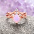 Airee Opalescent Pink Sapphire Engagement Ring Set- 14K Rose Gold Vermeil Online