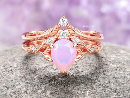 Airee Opalescent Pink Sapphire Engagement Ring Set- 14K Rose Gold Vermeil Online