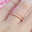 Simulated Diamond Wedding Band - 14K Rose Gold Vermeil Discount