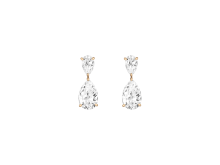 Lab Grown White Sapphire Pear Drop Earrings Online