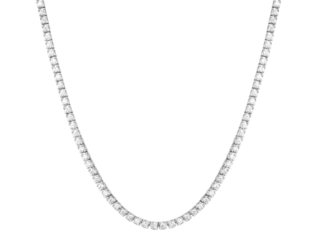 Classic Lab Grown Diamond Tennis Necklace For Sale