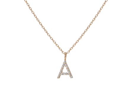 Classic Diamond Letter Necklace For Sale