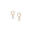 Diamond Pearl Huggie Earrings on Sale