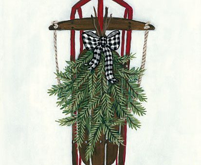 BAKE117 - Vintage Winter Sled - 12x16 For Discount